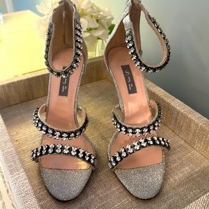 SJP silver glitter Heels